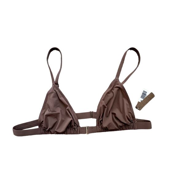 Skims | Mesh Plunge V‎ Bra Bralette | Brown/Tan | NWT | SZ 2X - Picture 1 of 6
